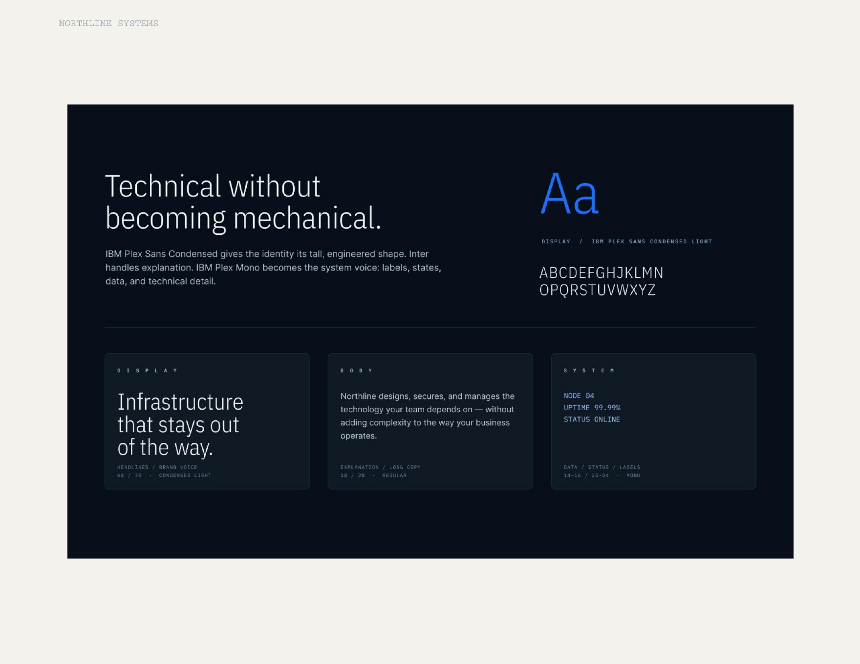Northline Systems typography and communication system